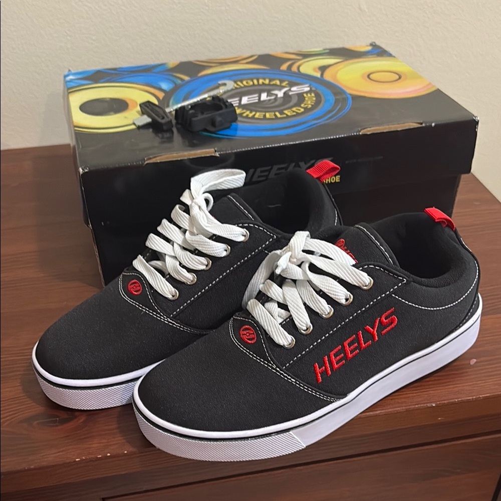 Heelys Black and Red Sneakers with Wheel Features
